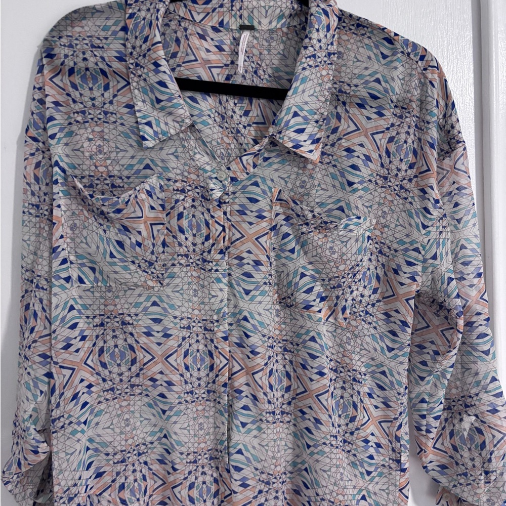 Free People Geometric Patterned Women's Top